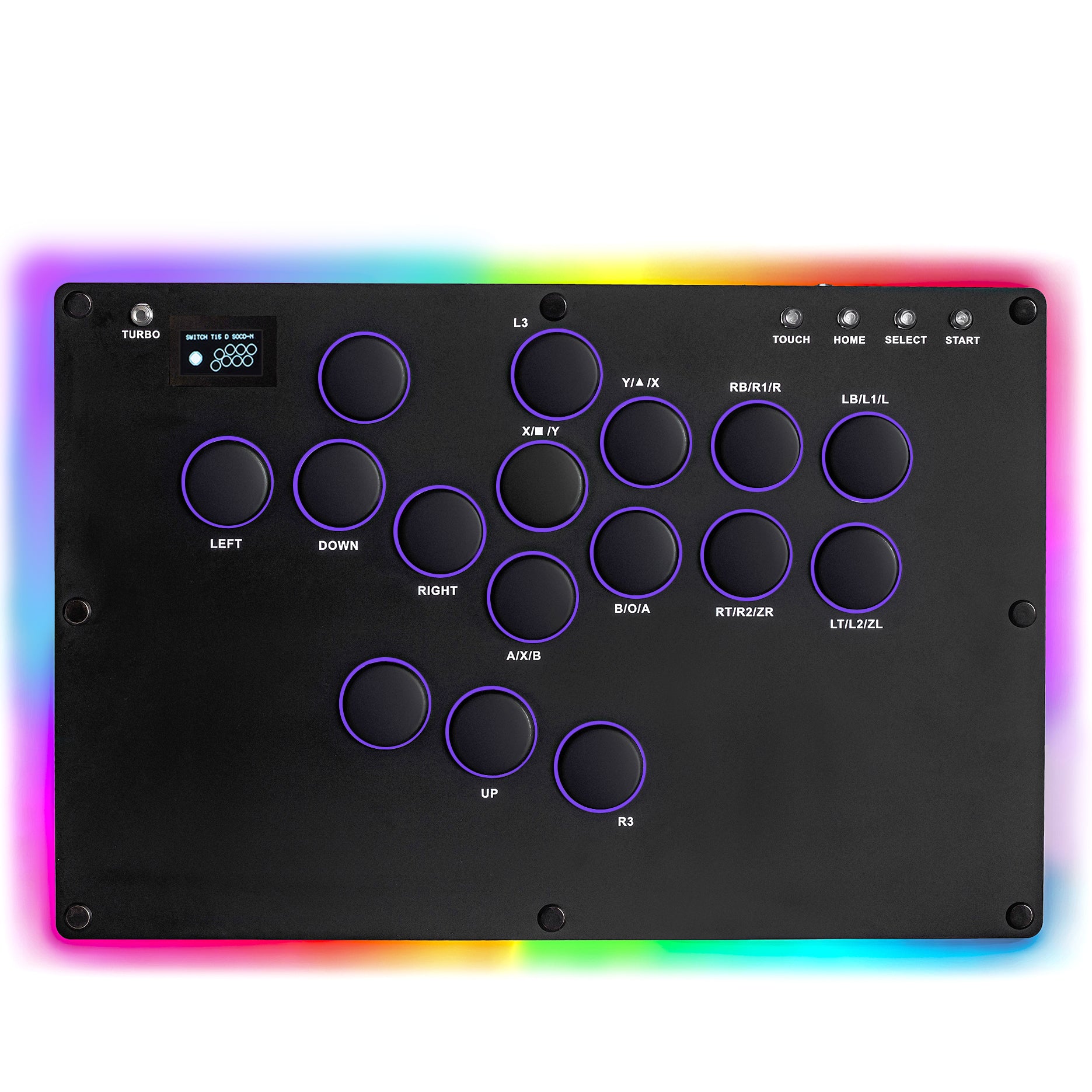 Zeetain MS1 ​​Leverless Controller - Matte Black Panel Anti-Sweat Fighting Game Arcade Stick - 16-Key All-Button, Low-Profile Switches, RGB Turbo - PC/PS4/PS3/Switch/Steam